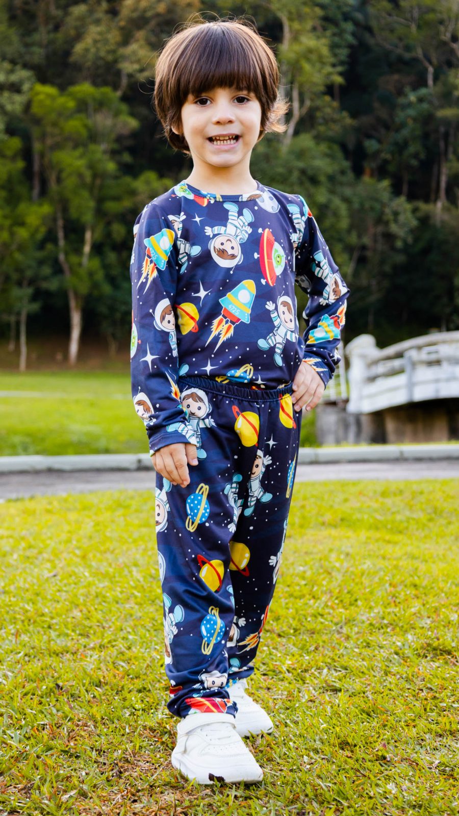 Conjunto Térmico Masculino Infantil Estampado Do Astronauta