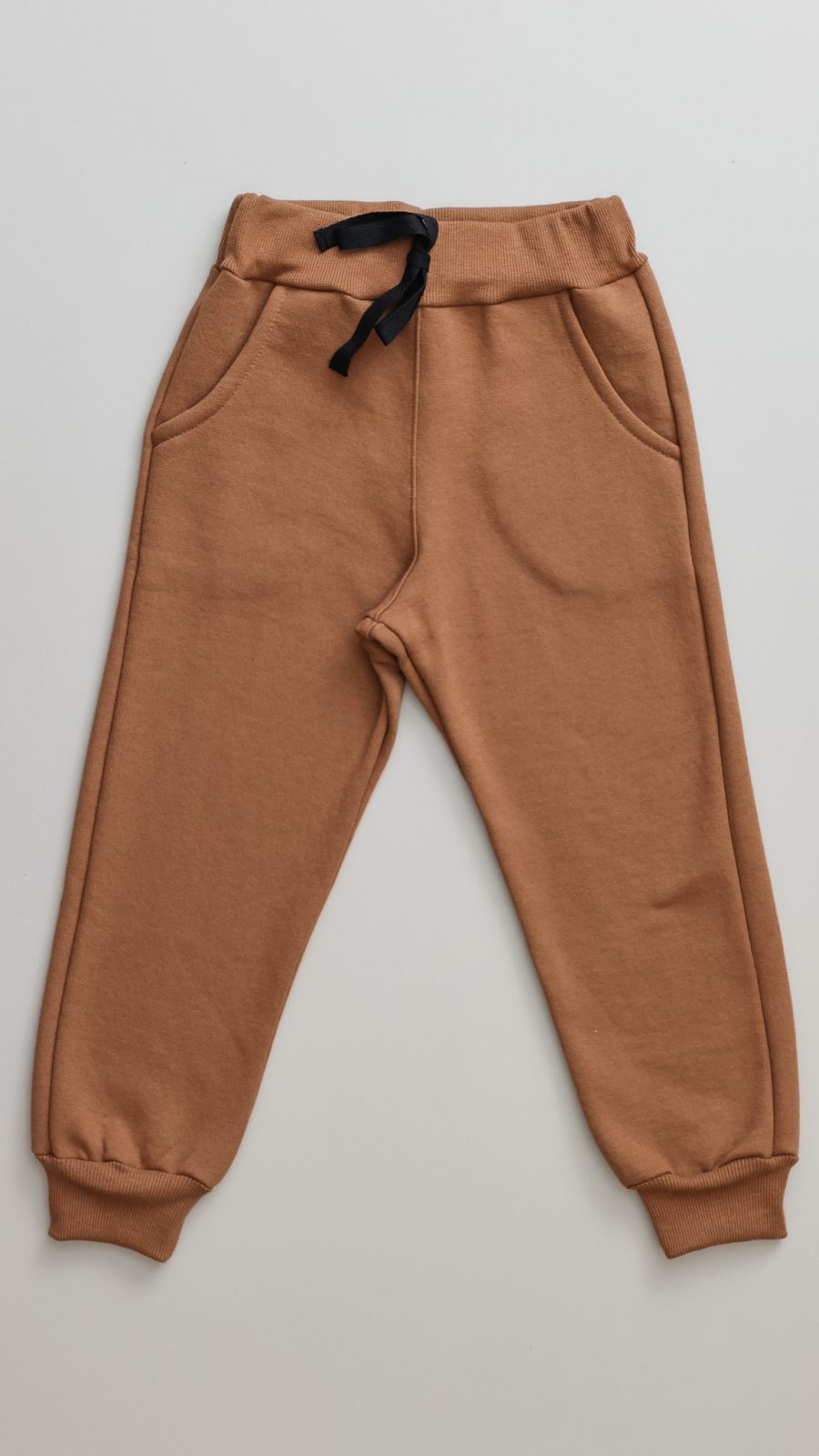 Calça De Moletom Infantil Peluciada Bege
