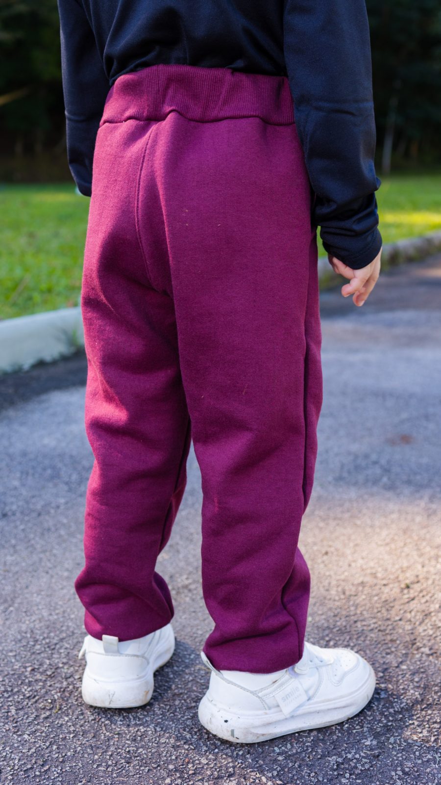 Calça De Moletom Infantil Peluciada Bordo - Image 2