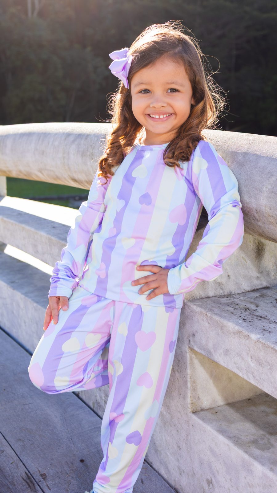 Conjunto Térmico Infantil Estampado De Coração Candy Colors