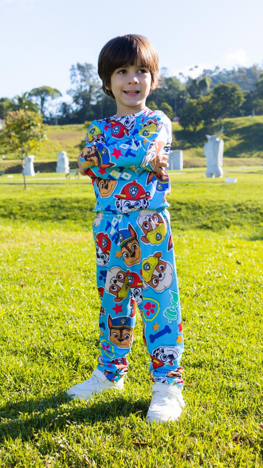 Conjunto Térmico Infantil Estampado Da Patrulha Canina Azul - Image 3