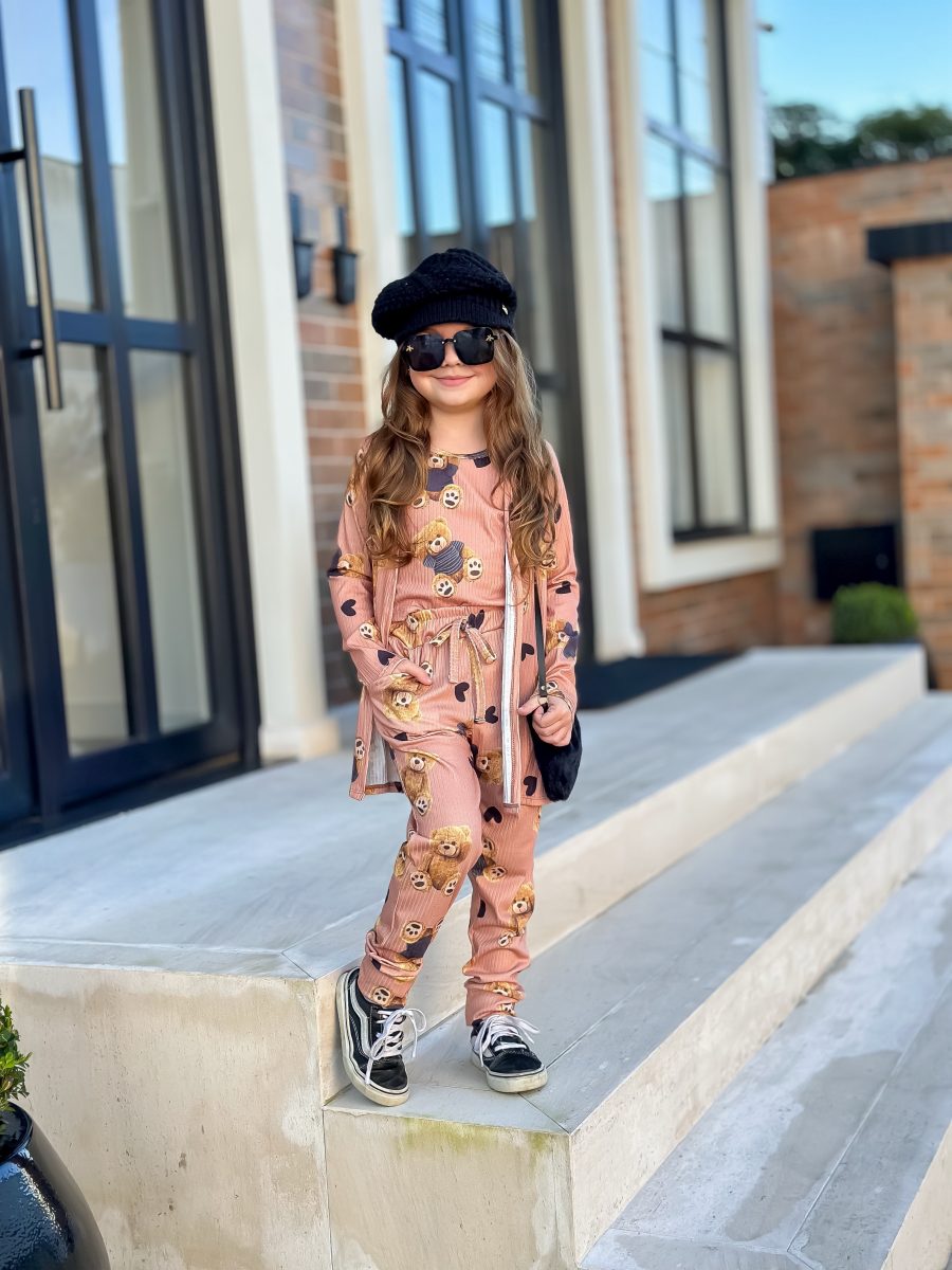 Trijunto Infantil Feminino Estampado De Ursinhos Bege