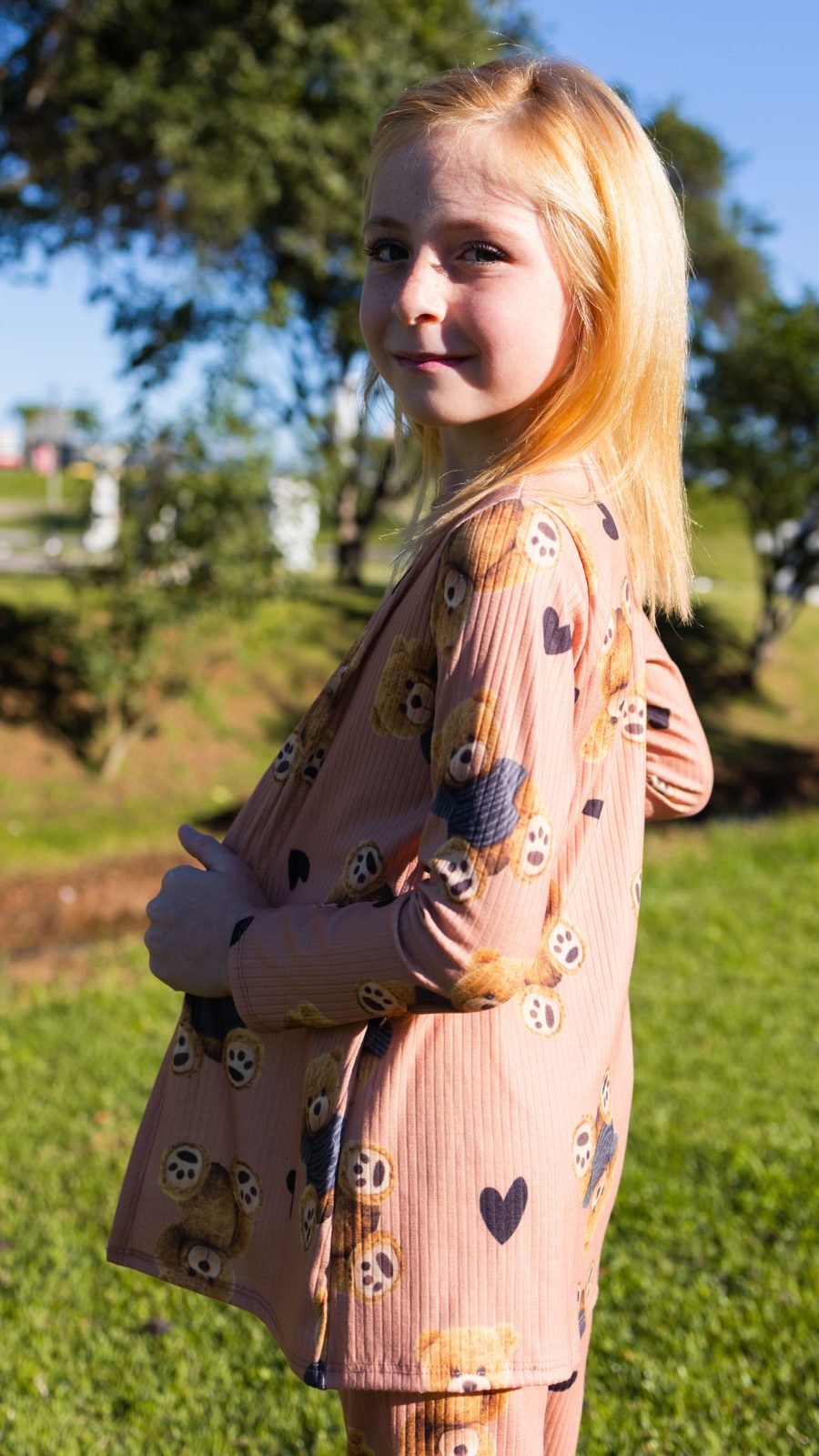 Trijunto Infantil Feminino Estampado De Ursinhos Bege - Image 4