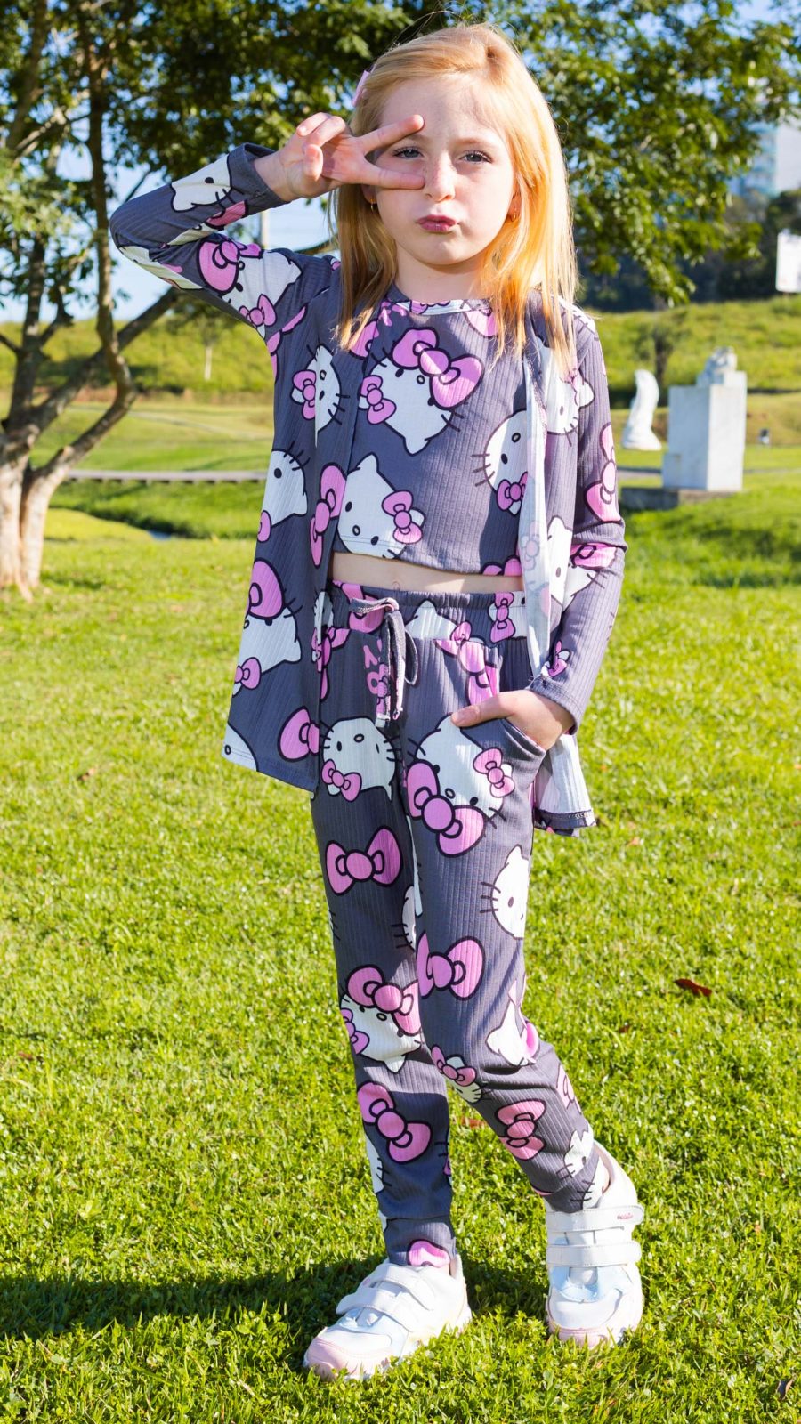 Trijunto Infantil Feminino Estampado Da Hello Kitty