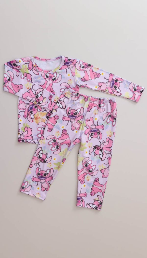 Conjunto Térmico Feminino Estampado Da Angel Rosa