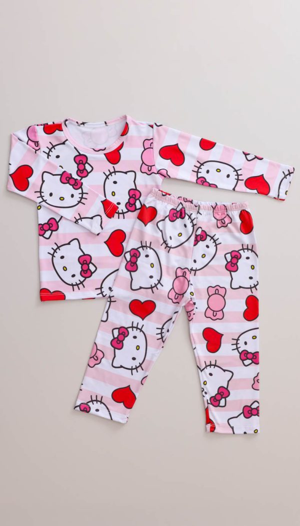Conjunto Térmico Feminino Estampado Da Hello Kitty Rosa