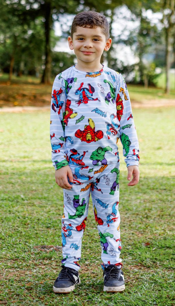 Conjunto Térmico Masculino Estampado De Super Heróis